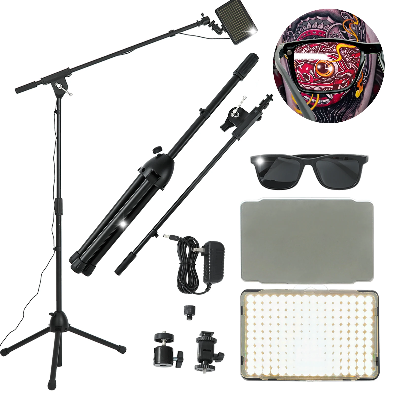 LBB Tattoo Removal Light-Proof Work Light floor LED Tattoo Artists Reflection Light Reflective-Free Tattoo Vision polarizing kit