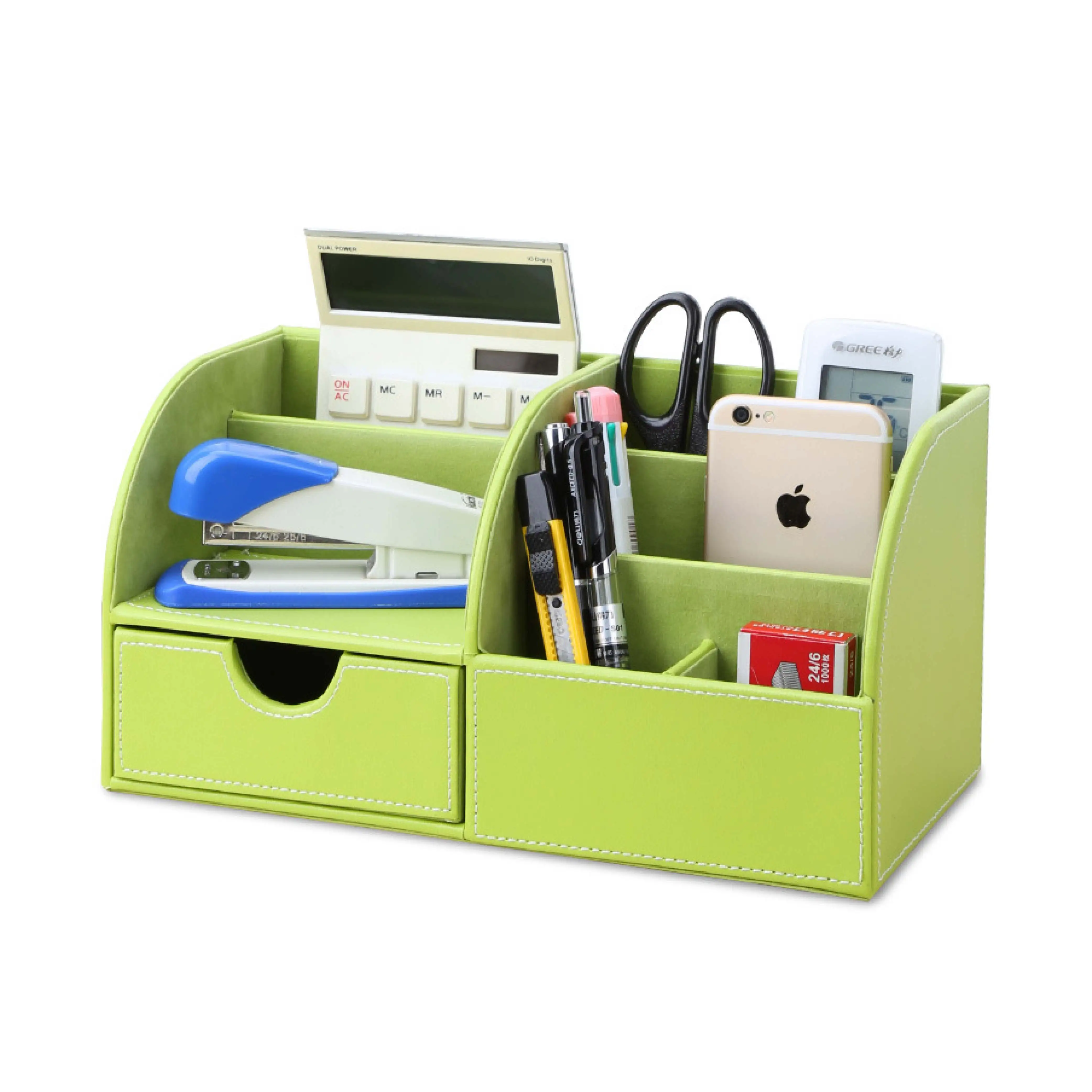 Multifunction Desk Accessories Organizer Pen Holder Custom Pu Leather School Home Desktop Storage Set Hotel Office Organizer