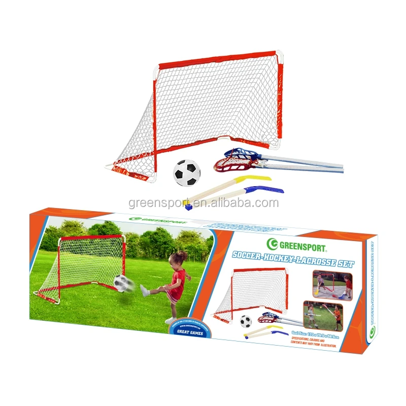 Soccer goal hockey goal set with soccer ball for outdoor football training