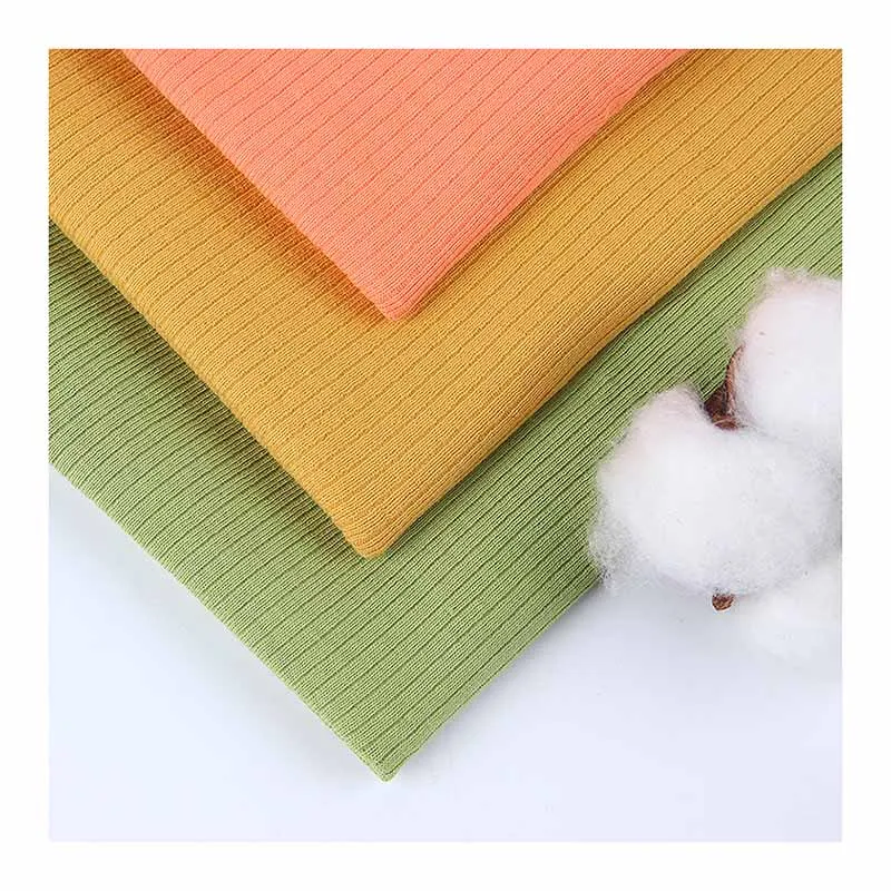 Rib fabric  1*1 2*2 5*4 8*4 Polyester Rayon Cotton Spandex Elastane Wide Ribbed Rib Knit Fabric