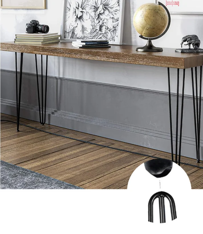 16 18 Inch 3 Rods Black Hairpin Coffee Table Legs Industrial Iron Metal Hairpin Desk Dining Table Legs HairPin Legs