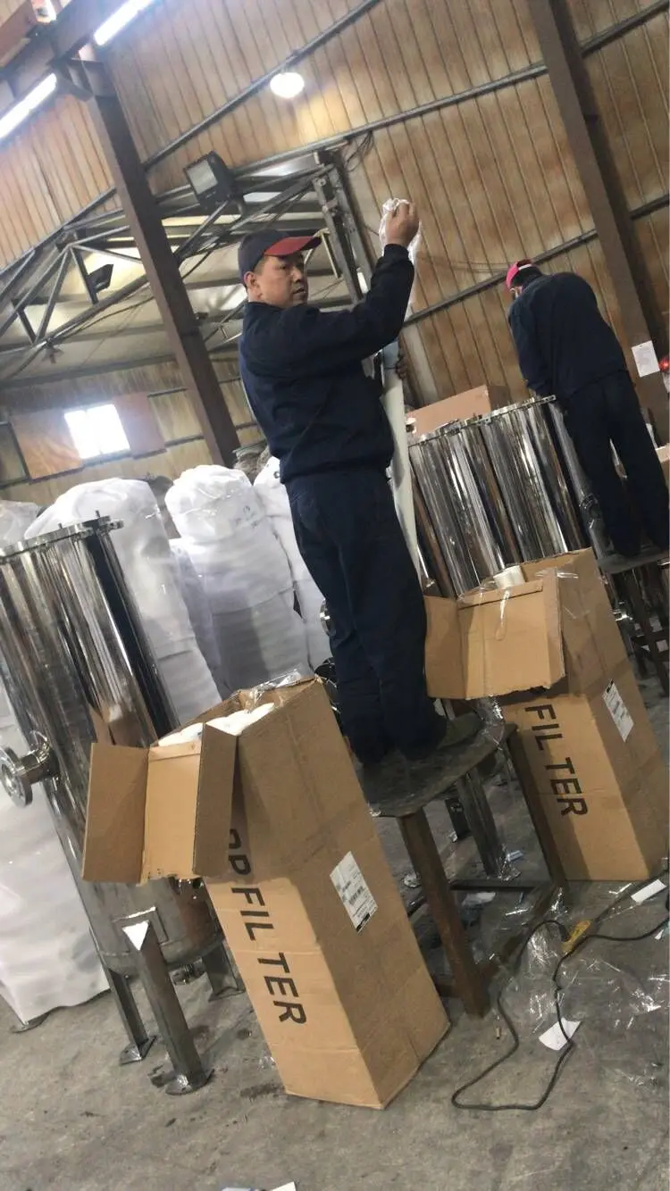 SS304 5 filter cartridges 40 inch water housing with JIS ANSI ASME BSP flange
