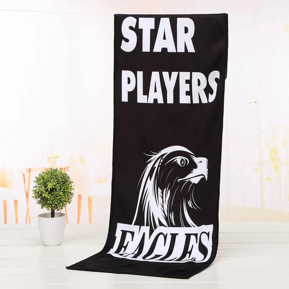 80% полиэстер и 20% нейлон плюшевые быстросохнущие микрофибры Печати слоган полотенце