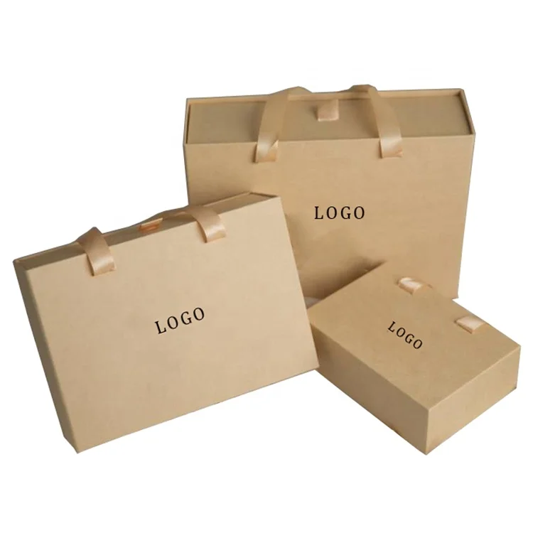 Wholesale clothes packing custom logo product packaging paper slide drawer gift box with handle