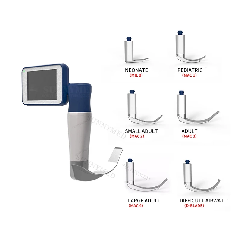 SY-P020N Portable Reusable Video Laryngoscope with Reusable/Disposable Blades Flexible Nasopharyngoscope Optic Stylet