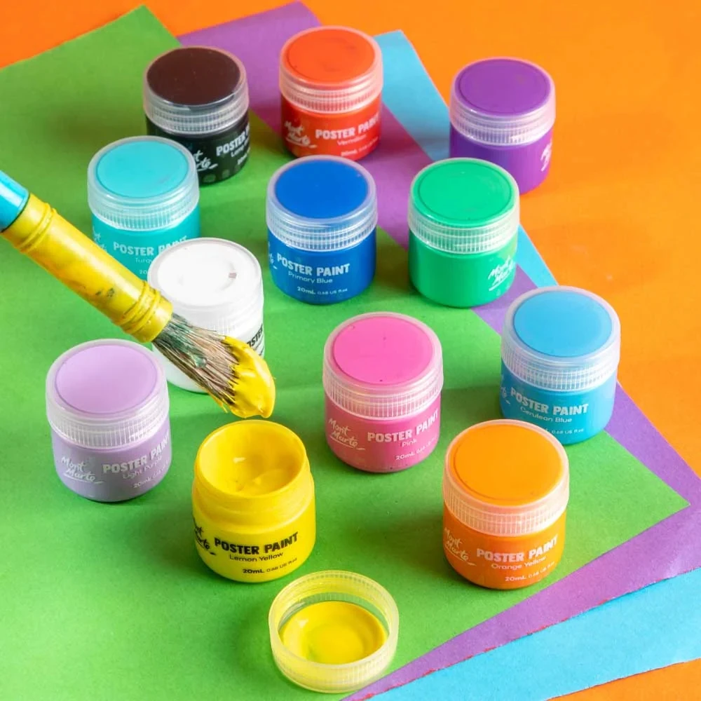 Mont Marte Poster Paint Set 12pc x 20ml Kids paint set