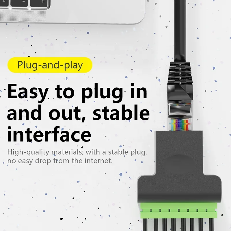 Eemi-protected RJ45 8-контактный гнездовой разъем на винтовой клеммный адаптер для компьютерных