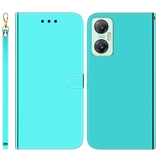 Bling Mirror PU Wallet Leather Phone Case For Infinix Hot 20 5G 20i 20S Tecno POVA 4 NEO 2 Flip Cover