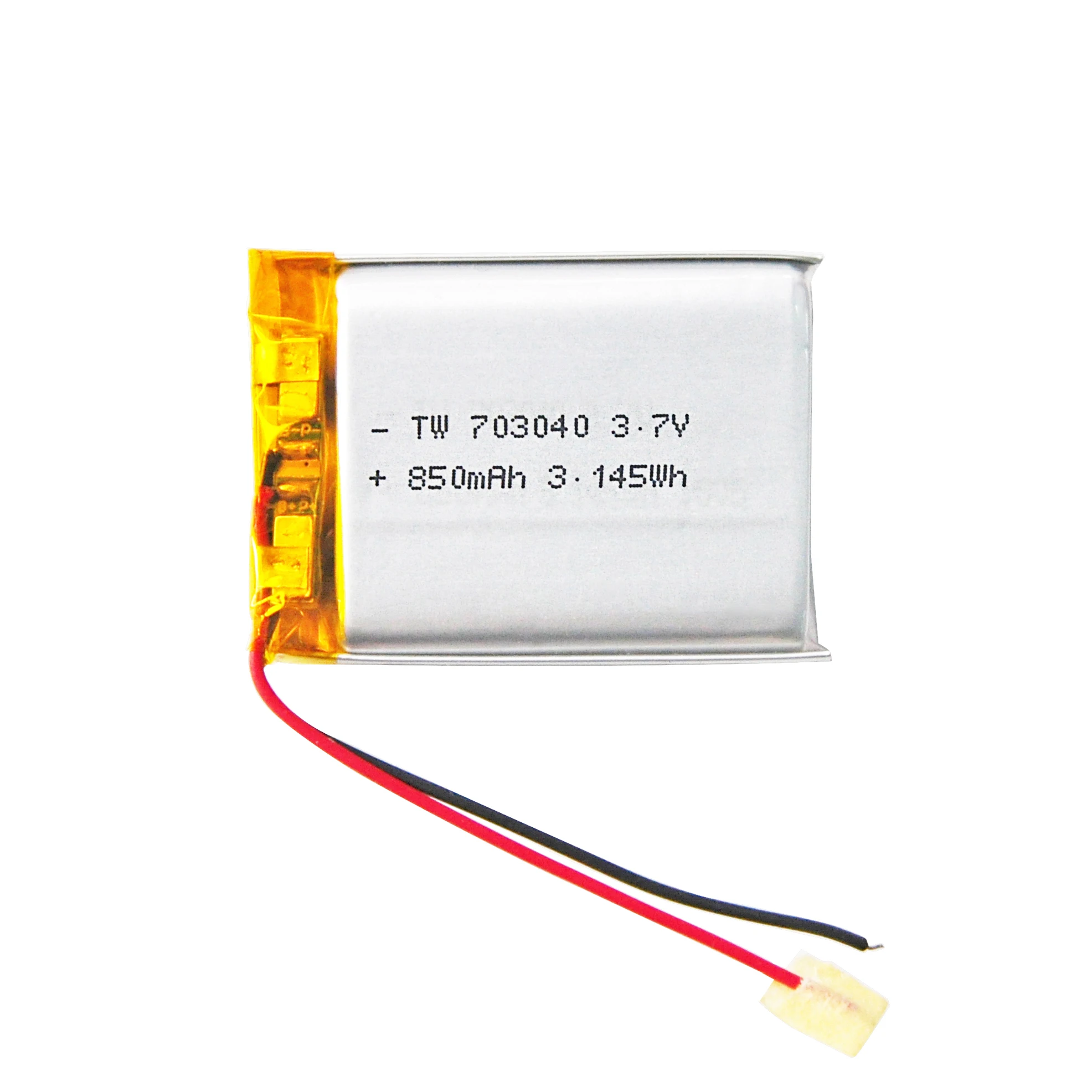 3.7V 850mah Polymer Rechargeable lithium battery cell for tire pressure monitoring vehicle recorder