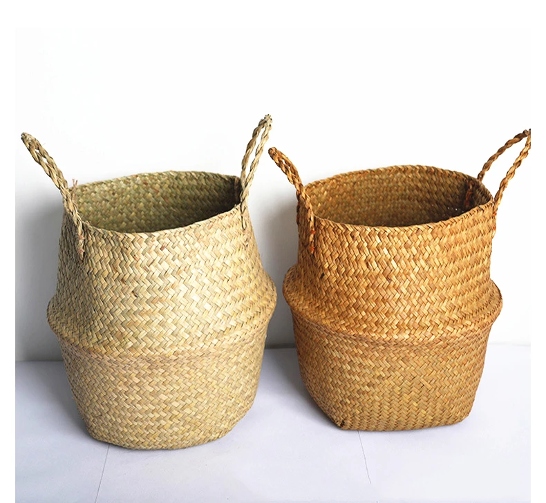 Creative Wicker Flower Basket Hand-Woven Flower Arrangement Vase Living Room Decoration Small Storage