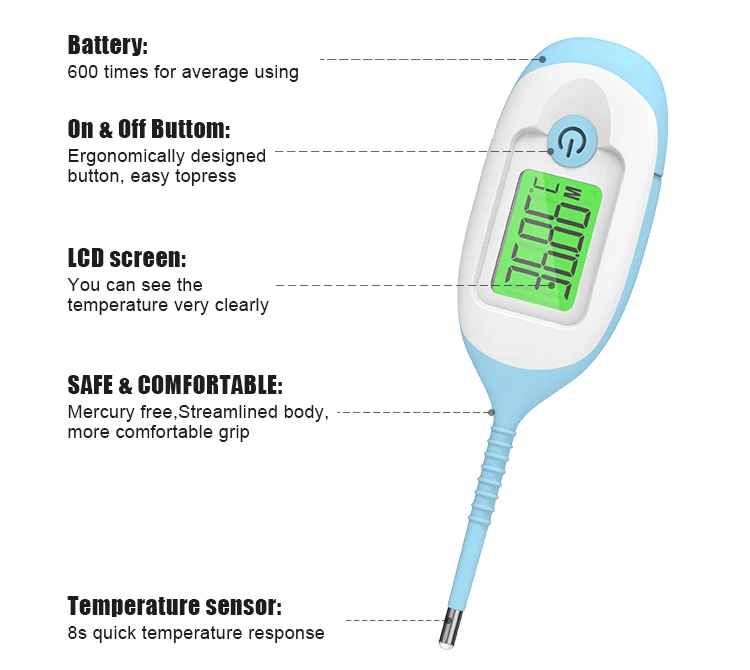 High Quality Professional OEM Medical Oral Probe Baby Temperature Clinical Digital Thermometers For Mouth