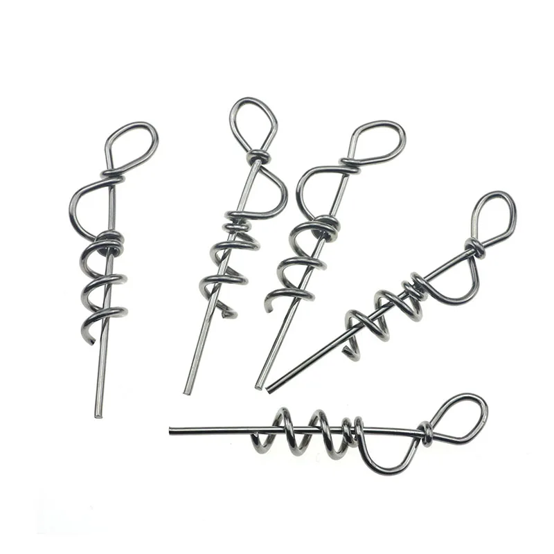 Spring Twist Lock Fishing Screw Dagger For Soft Lure bait Screw Dagger Stainless Steel Carp Fishing Tackle
