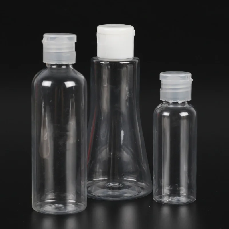 Food grade 10 30 50 60 100 150 300 200ml empty large pet packaging hand cleaning gel plastic bottle with flip cap