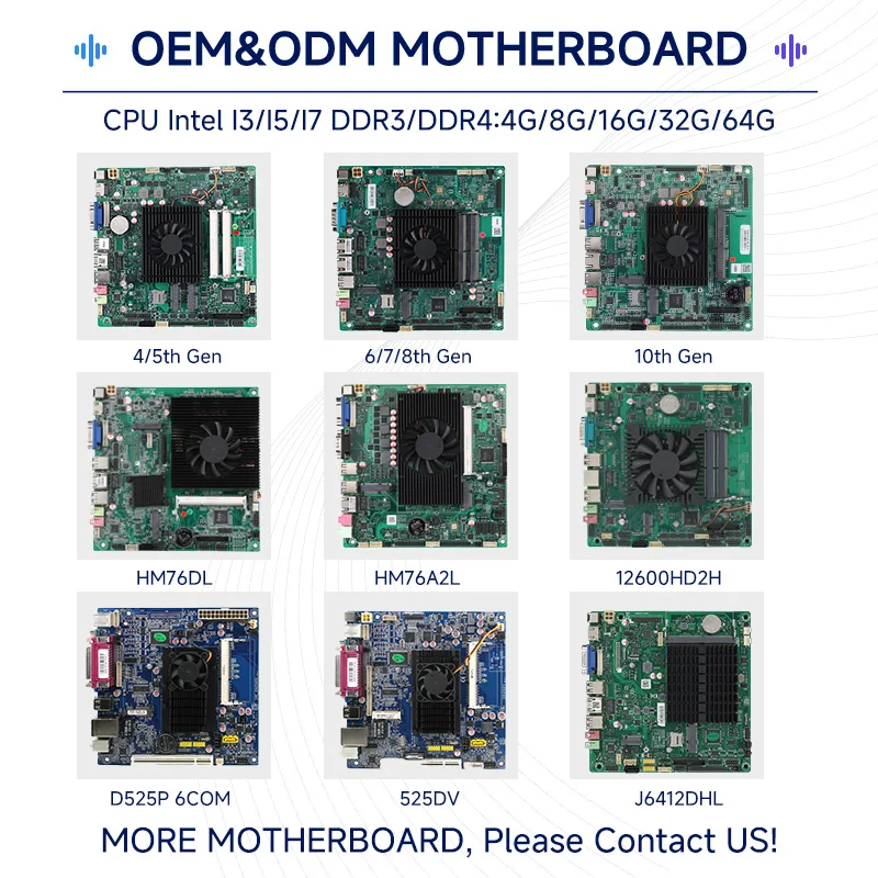 Intel Core I3 i5 cpu Ddr4 ram Nano материнская плата с поддержкой 4g WiFi модуль промышленного встраивания