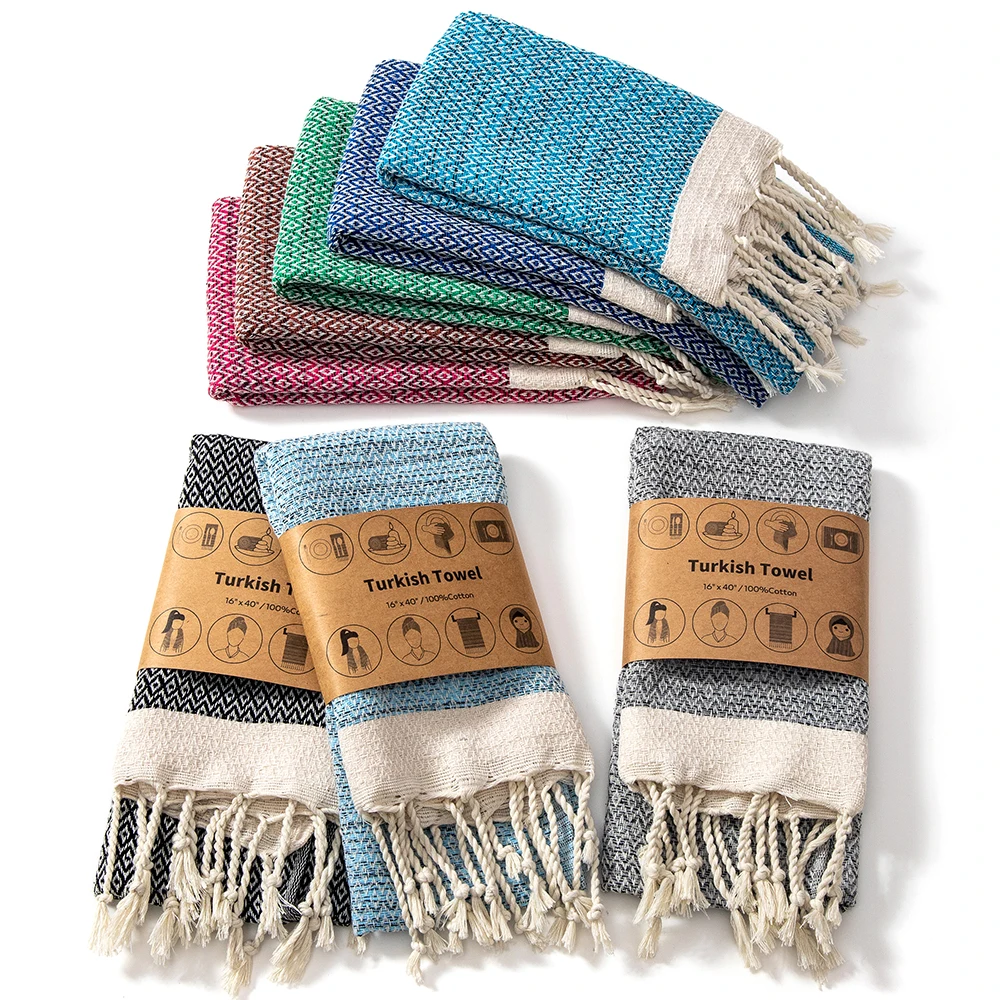 Hot Model Cotton Turkish Jacquard Hand Towel Quick-Dry and Soft with Embroidery Hotel Kitchen Absorbent Towel with Logo