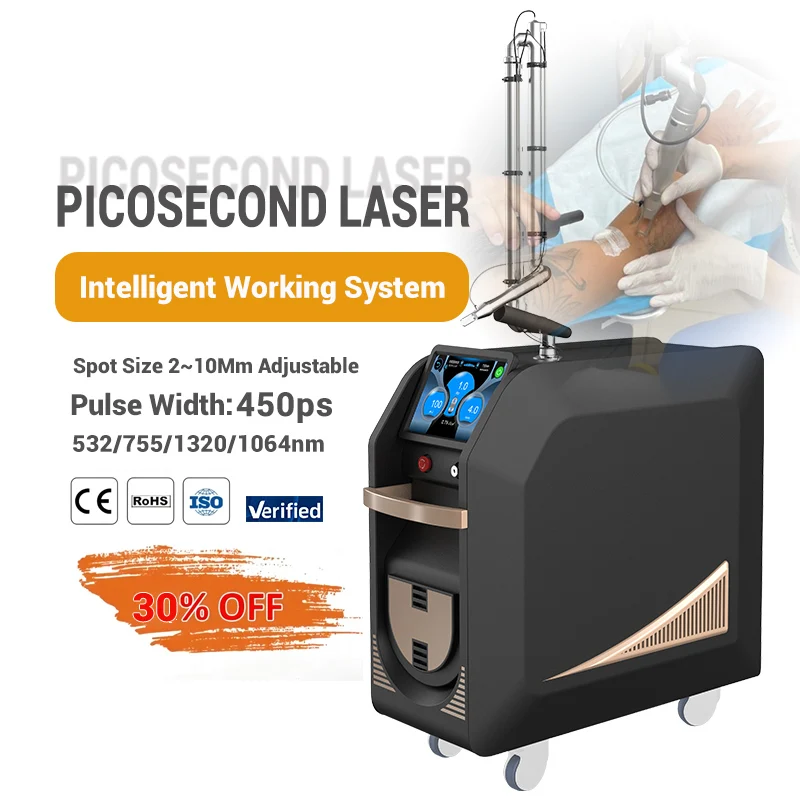 Picosecond 1064 Nm 755Nm 532Nm Pico Q Switched Nd Yag Laser Pico Laser Tattoo Removal Machine Price Picosecond Laser Machine