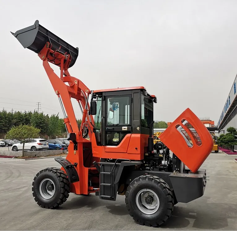 Factory Price 0.8 Ton Hydraulic Compact Radlader Loader With Different Attachments Hoflader Front Wheel Shovel Loaders