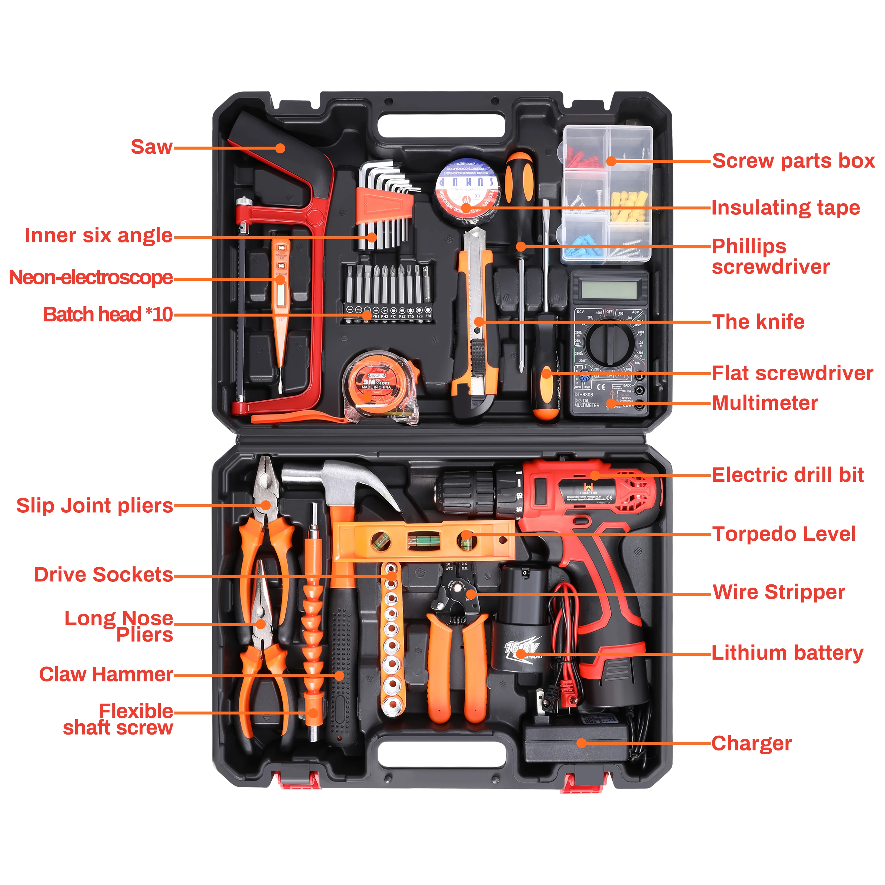  Toolbox Storage Case Packing Home Use General Household Hand Tool Kit