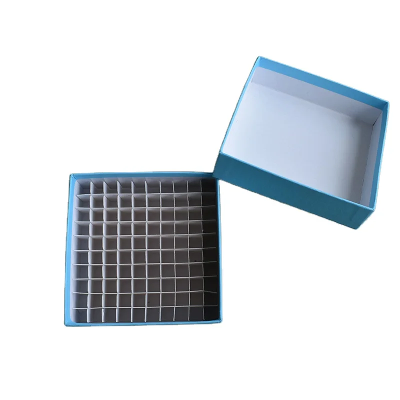 Cryogenic Vial Storage Cardboard CryoBox Freezer Storage Box Paper of Hinged lid Cardboard Cryo Box
