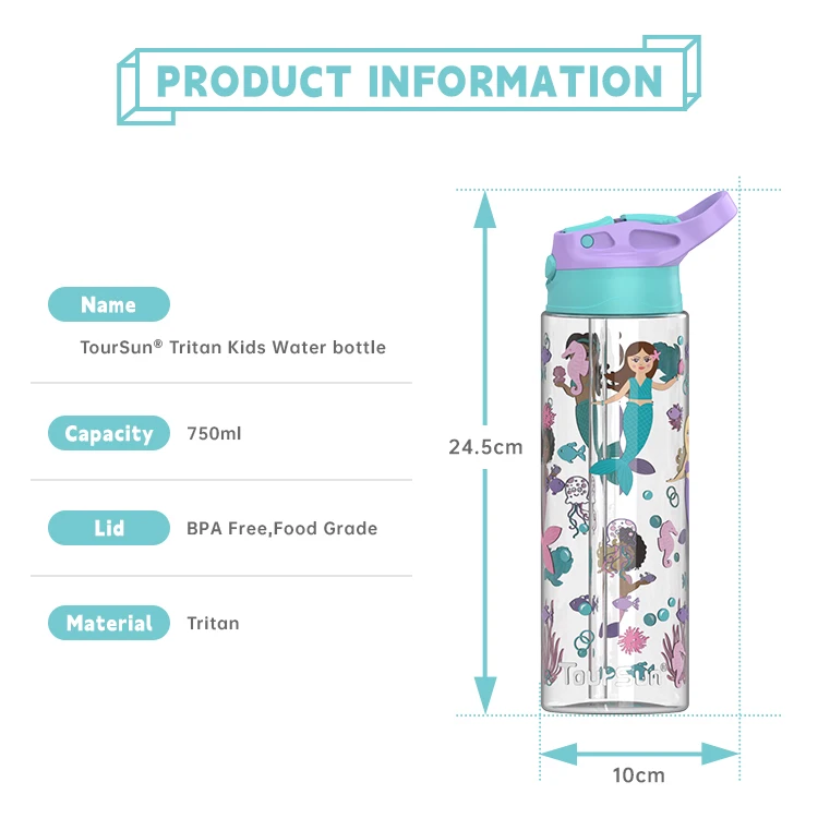 Детская цветная пластиковая бутылка с соломой для детей оптовая продажа