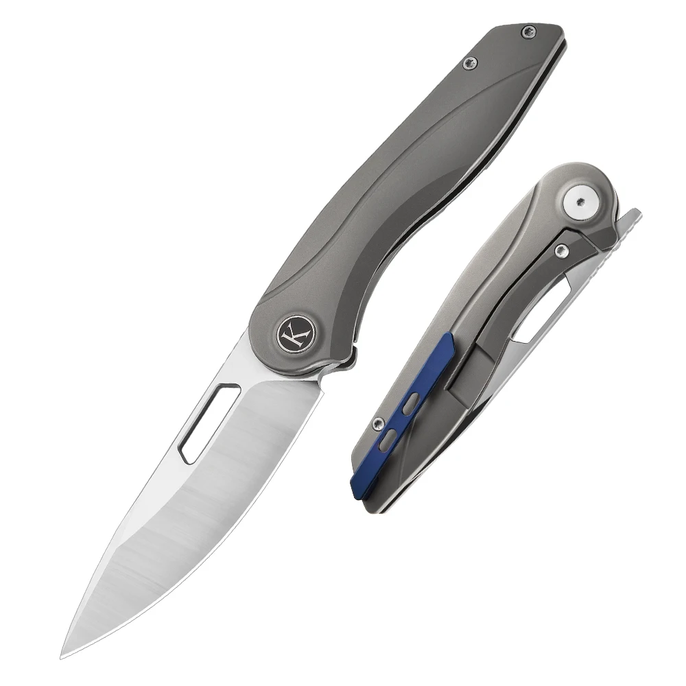 M390 Blade Titanium Alloy Handle Tactical Folding Knife Tactical Knives Stainless Steel Outdoor Pocket Knife with Belt Clip