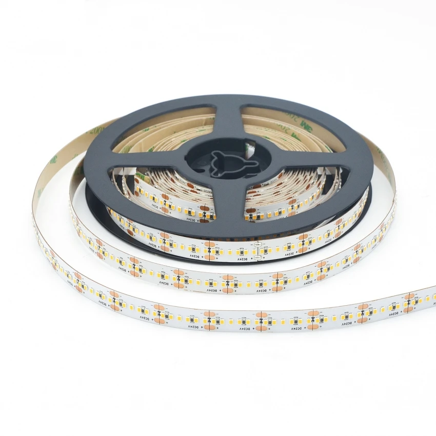 Глейт высокой плотности 300 светодиод на метр SMD2216 чип теплый белый DC24V 18 Вт бездарная Светодиодная лента