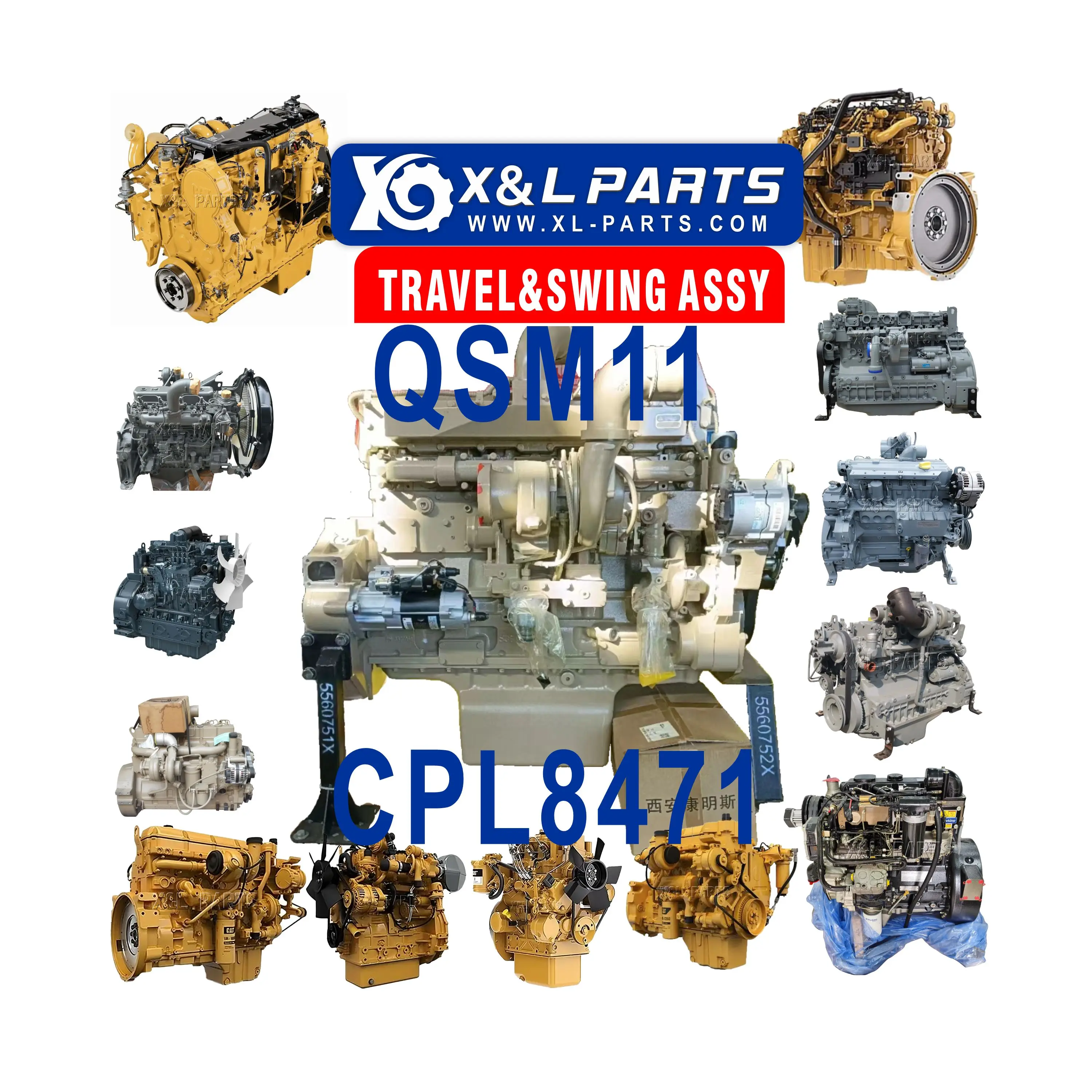 X & L дизельный двигатель в сборе M11 QSM11 ISM11 375HP CPL8471 для экскаватора Cummins полный