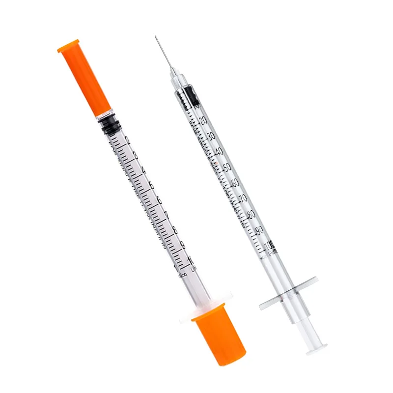 News Home use disposable safety ultra- fine orange insulin syringes