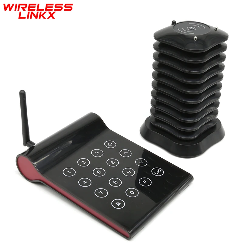WirelessLinkx Restaurant Beeper Buzzer Queue Customer Guest 10 Wireless Pager System For Clinic Coffee Shop Church Food Truck