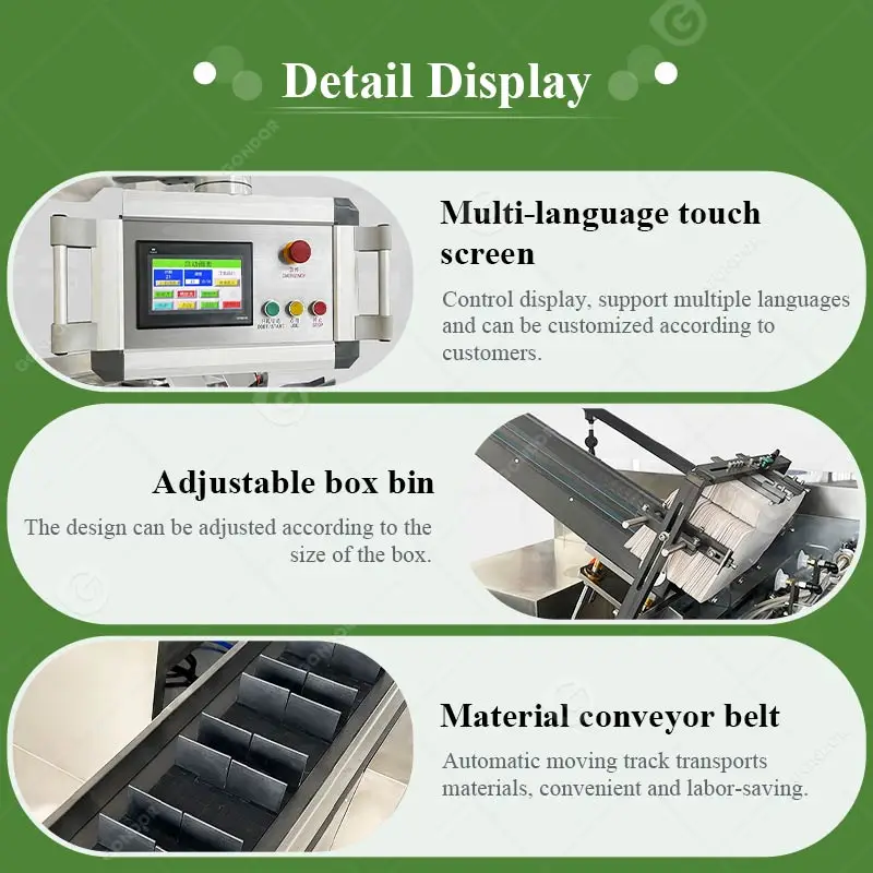 Face Mask Self Test Round Straw Cosmetic Carton Box Health Care Product High Speed Cartoning Packing Machine