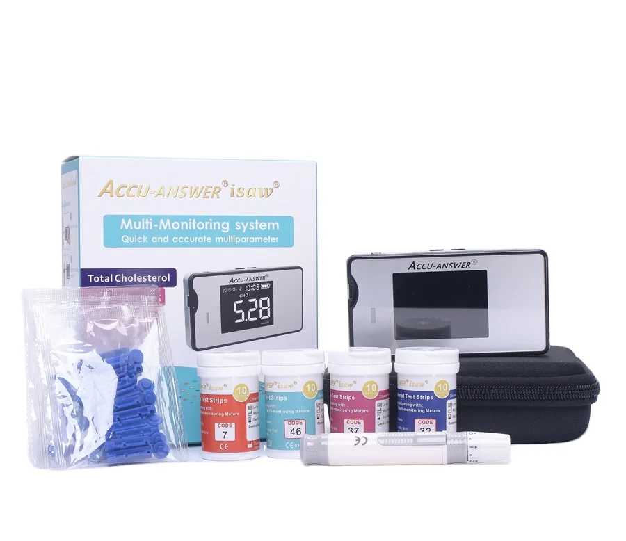 Portable Cholesterol Blood Glucose Hemoglobin Meter 4 In 1 Health Care Machine Health Check Machine