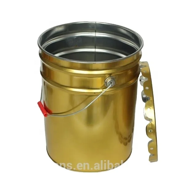 tin metal round white empty adhesive 20 liter paint drum with lid