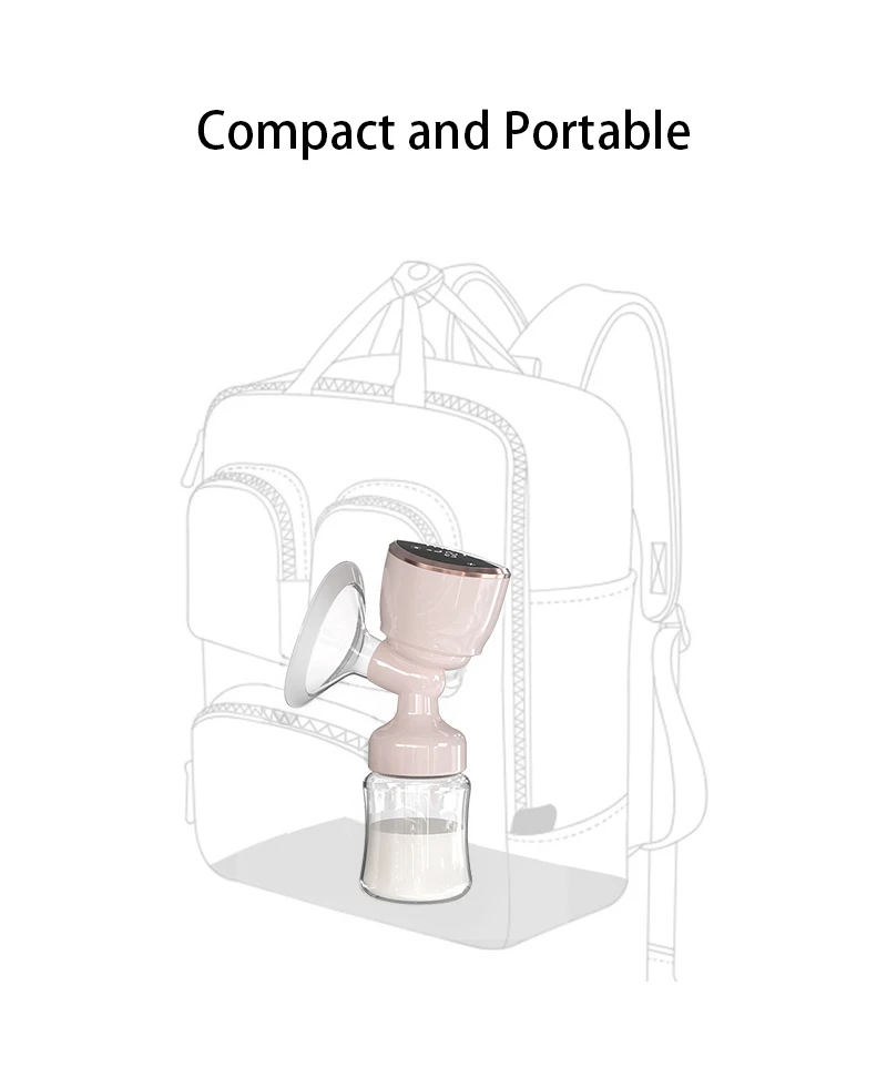 YOUHA One-piece portable electric breast pump with LED screen and touch button  wireless breast pumps