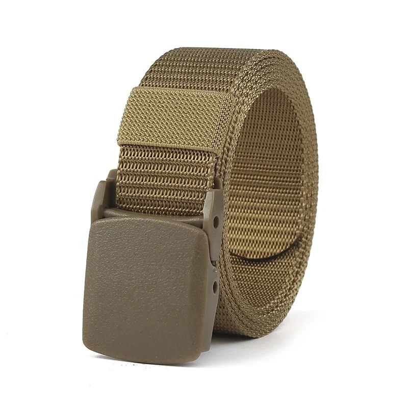 Hot Sale Nylon Belt Outdoor Camouflage Web Belt Lightweight Men Nylon Webbing Belt with Plastic Buckle