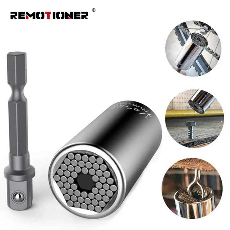 7-19mm Universal Socket Tool Super Grip Socket with Multi-Function Power Drill Adapter