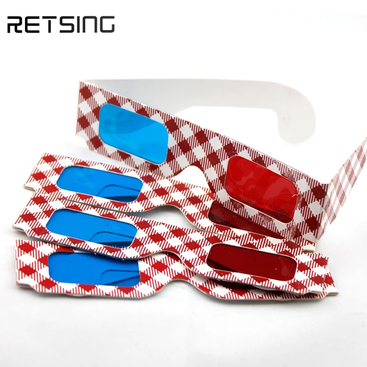 Wholesale Red Blue Custom Logo Eyeglasses Lenses 3D Video Glasses