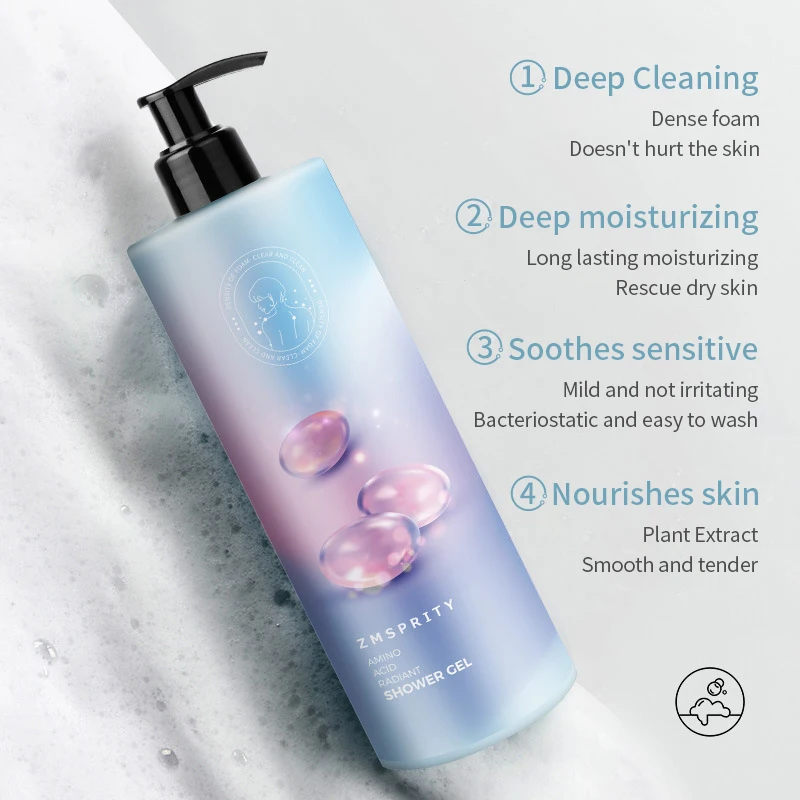 Amino acid custom lightening skin herbal brightening body whitening shower gel bath private label organic perfumes for women
