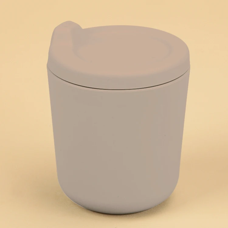 Custom brand logo packaging silicone baby sippy cup with lid waterproof 12 colors for choice