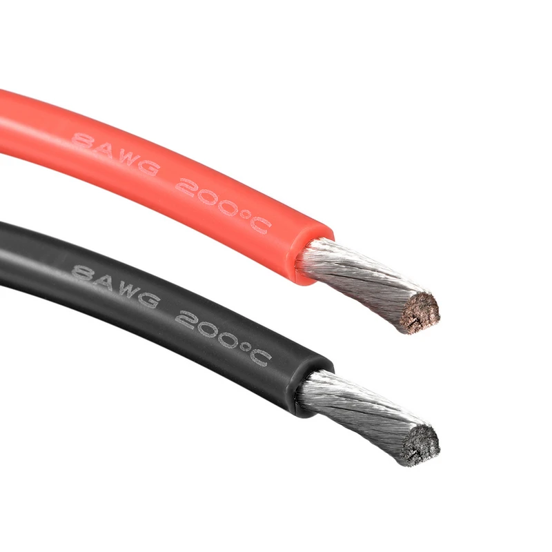 Высокотемпературный аккумулятор, силиконовый провод, 8 AWG, 600 В, многожильный медный кабель
