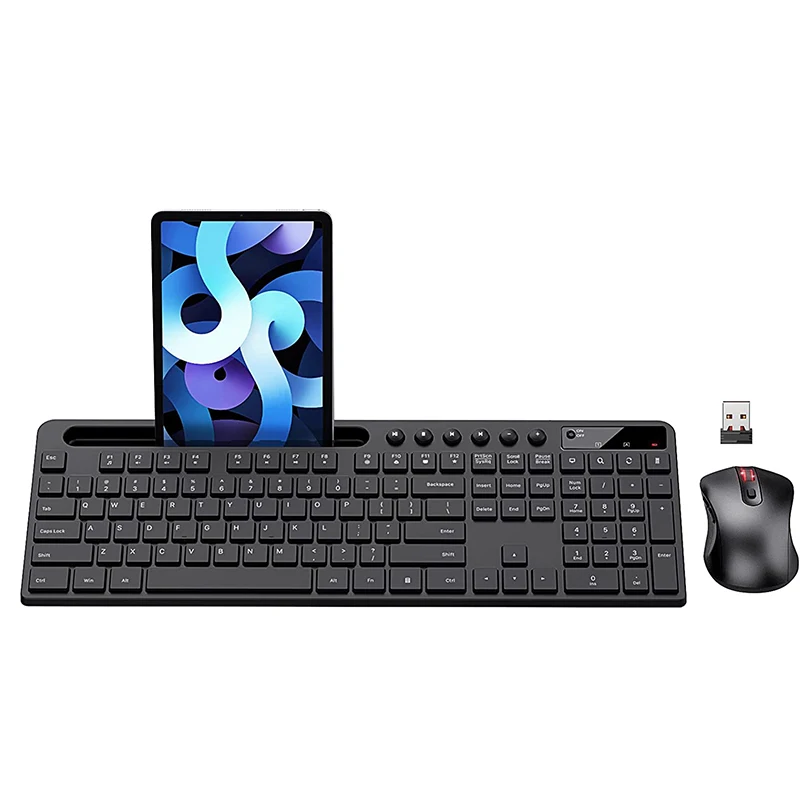 New wireless keyboard and mouse combo with Phone Holder 2.4G Scissor Ergonomic Wireless Silent Business Computer Office Keyboard
