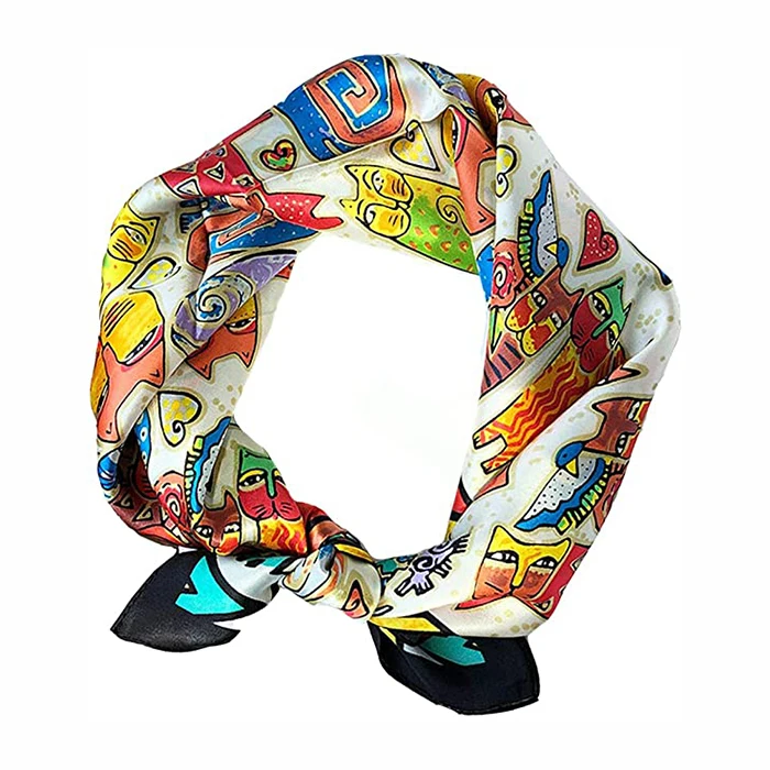 Luxury Women Silk Scarves Pure Silk Scarf Stylish Ladies Hair Square Silk Scarf