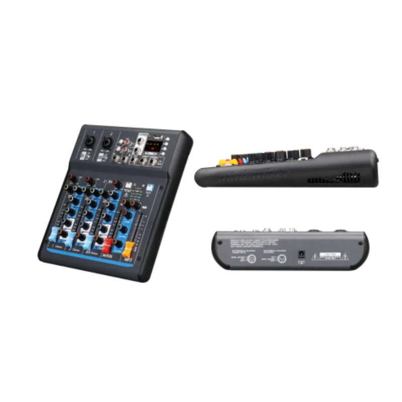 Multi functional Bluetooth USB recording karaoke outdoor stage performance mixing console, small 4/7 channel mixing console