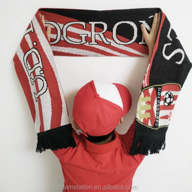 professional football match Memorial scarf,  high-quality customized soccer game souvenir muffler neckerchief scarves