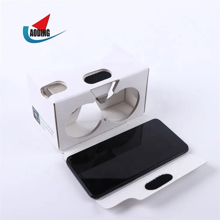 Resuable 37mm Lens Cardboard Virtual reality Glasses 3D Video VR Box Corrugated Paper Google Cardboard 3D VR Glasses