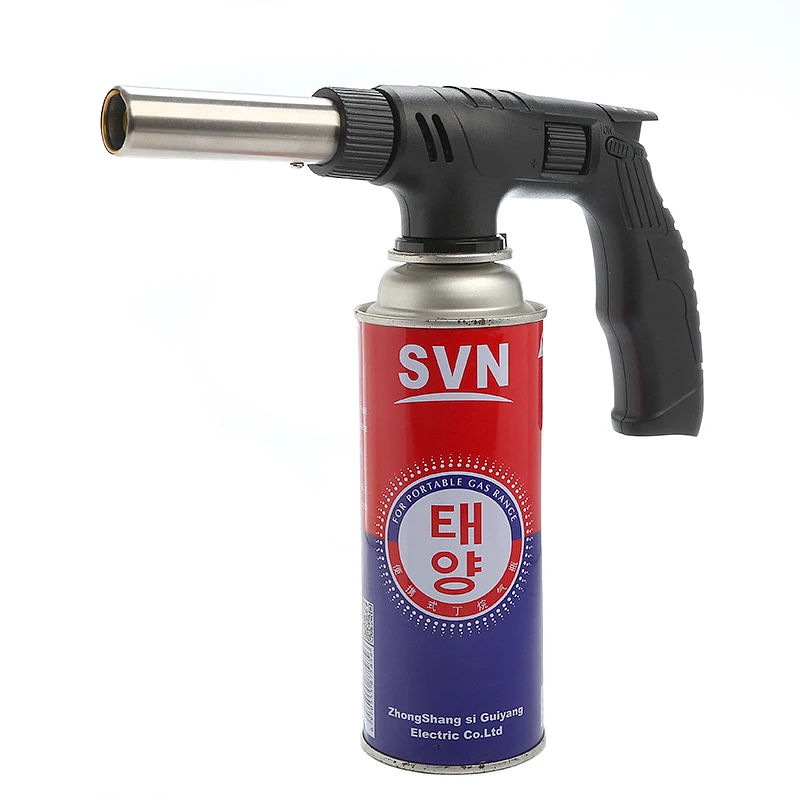 Gas Torch Flamethrower Butane Burner Auto Ignition Camping Welding BBQ Outdoor Flame gun