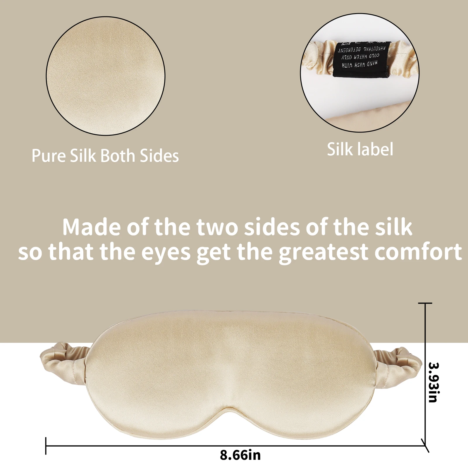 Custom Printed 3D Silk Eye Mask Private Label Pure Mulberry Silk Eye Blinder Pure Silk Printing Eye Mask