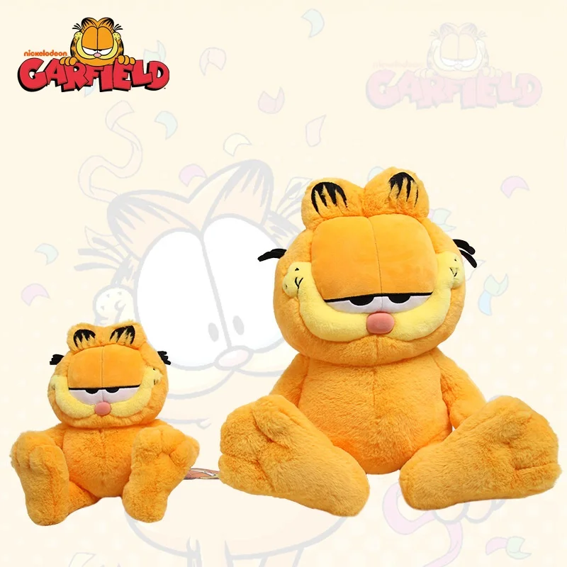 Authentic Orange Garfield Movie-Style Plush Stuffed Toy Soft Fat Cat Embroidered Unisex PP Filled Perfect Birthday Gift