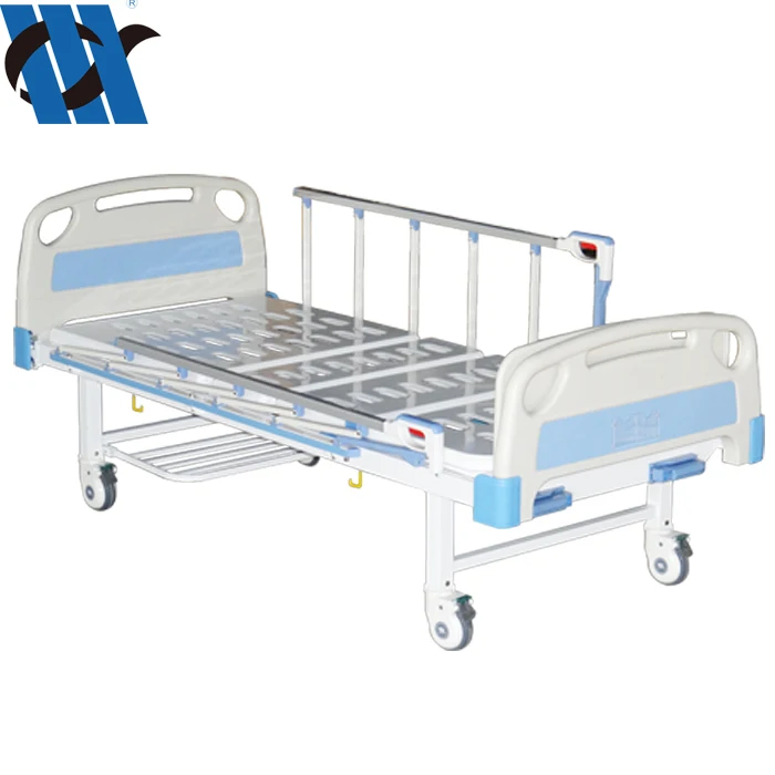 YC-T2611L(II)  High Quality Aluminum Alloy Guardrail With Dining Table Board Double Curved Handle Manual Hospital Bed