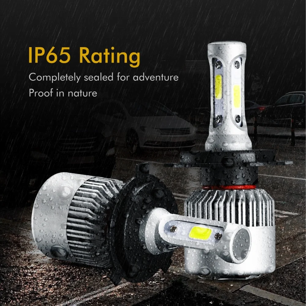 S2 H4 H7 H13 H11 9005 9006 COB LED Headlight 72W 8000LM All In One Car LED Headlights Bulb Head Lamp Fog Light H1 H4 H7 H11 LED