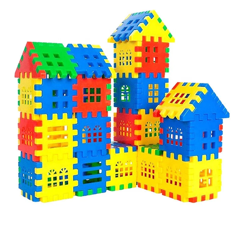Hot Sale High Quality Multicolor Children indoor Diy Plastic Educational Block Toys Plastic Building Blocks Toys For Kids